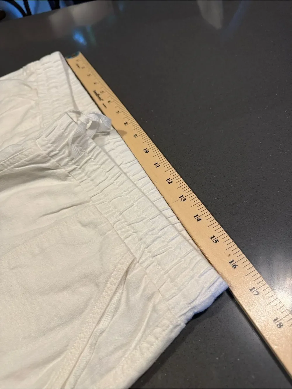 Cato Linen Blend cream Pull-On Wide Leg Pants with drawstring waist